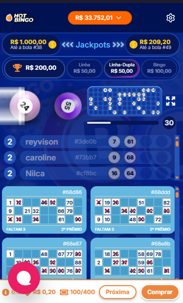 Pequena prévia HotBingo